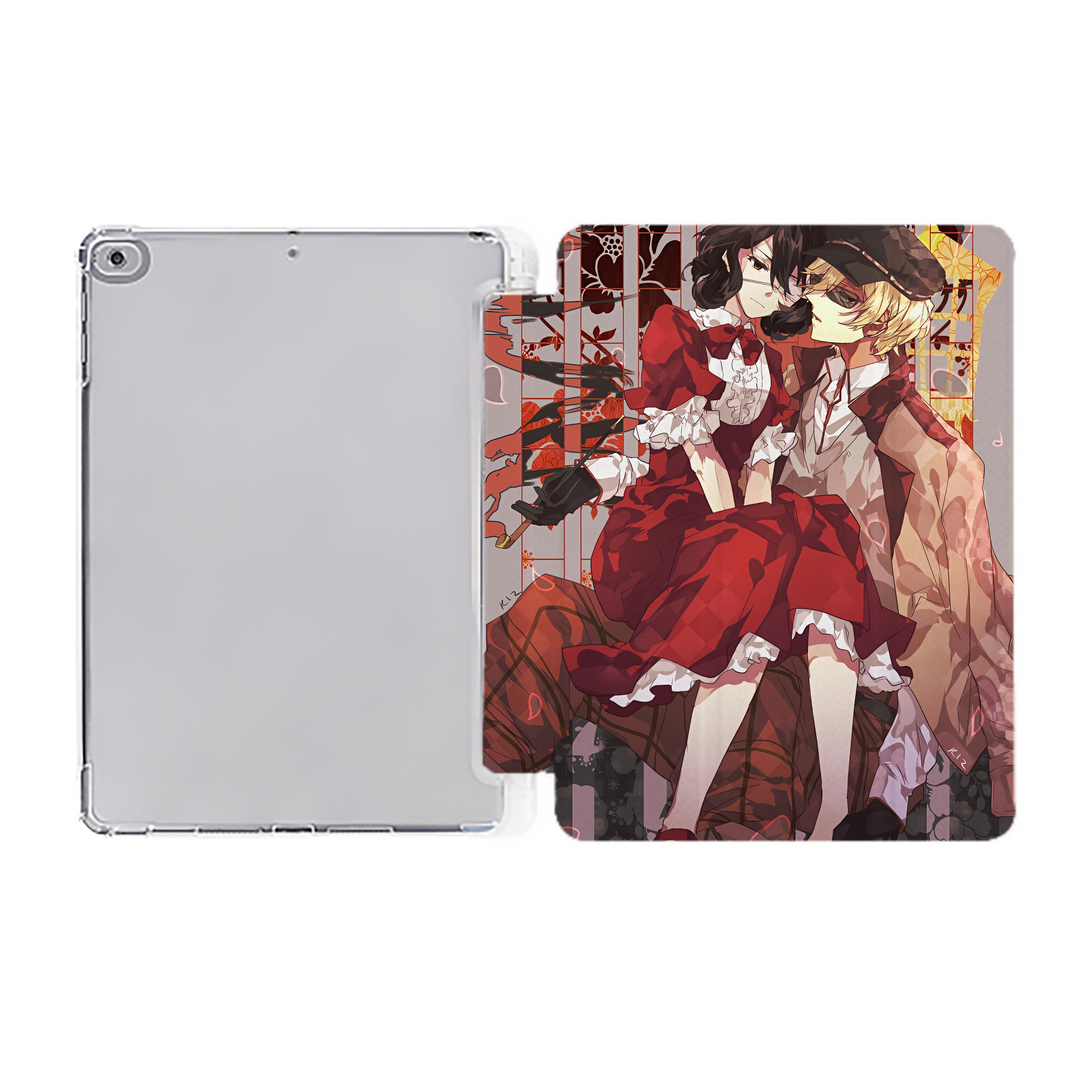 （画像用） 文豪ストレイドッグス Bungo Stray Dogs IPad ケース ペン収納付き 三つ折りスタンド PUレザー×シリコン 対応機種9.5/10.5/10.9インチ